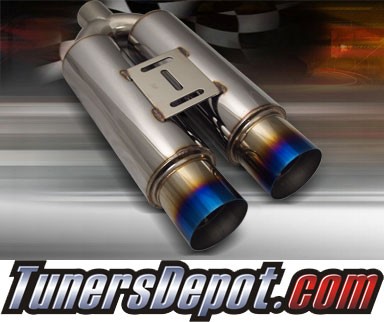 TD® Universal Muffler - Dual Canister Color Tips w/ Silencers