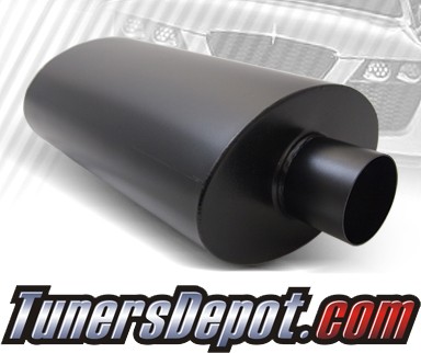 TD® Universal Muffler - ES Style Straight-Through Tuning Muffler (Flat Black)