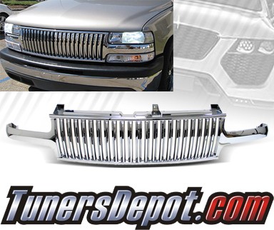 TD® Vertical Front Grill Grille (Chrome) - 99-02 Chevy Silverado