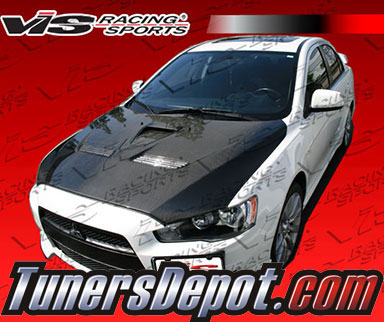 VIS EVO 10 Style Carbon Fiber Hood - 08-15 Mitsubishi Lancer 4dr
