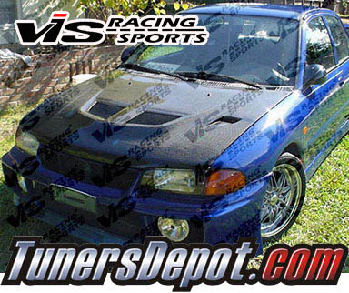VIS EVO 5 Style Carbon Fiber Hood - 93-96 Mitsubishi Mirage 4dr