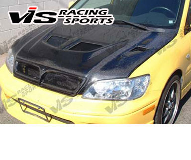 VIS EVO Style Carbon Fiber Hood - 02-03 Mitsubishi Lancer 4dr