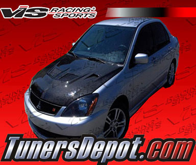 VIS EVO Style Carbon Fiber Hood - 04-07 Mitsubishi Lancer 4dr