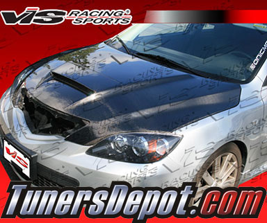 VIS M Speed Style Carbon Fiber Hood - 04-09 Mazda 3 3dr Hatchback