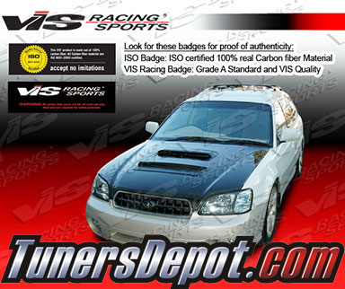 VIS V Line Style Carbon Fiber Hood - 00-04 Subaru Legacy 4dr