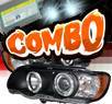 HID Xenon + Sonar® Halo Projector Headlights (Black) - 01-03 BMW X5 E53