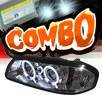 HID Xenon + Sonar® LED CCFL Halo Projector Headlights (Smoke) - 00-05 Chevy Impala