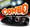 HID Xenon + Sonar® LED Halo Projector Headlights (Black) - 01-03 Chrysler Sebring 4dr. (Incl. Convertible)