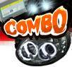 HID Xenon + Sonar® LED CCFL Halo Projector Headlights (Smoke) - 03-05 Dodge Neon