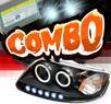 HID Xenon + Sonar® 1 pc Halo Projector Headlights (Black) - 97-03 Ford F150 F-150