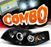HID Xenon + Sonar® CCFL Halo Projector Headlights (Black) - 99-04 Ford Mustang