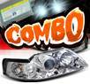 HID Xenon + Sonar® CCFL Halo Projector Headlights - 99-04 Ford Mustang
