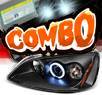 HID Xenon + Sonar® CCFL Halo Projector Headlights (Black) - 01-03 Honda Civic 2/4dr