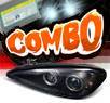 HID Xenon + Sonar® Halo Projector Headlights (Black) - 99-05 Pontiac Grand Am