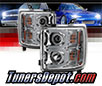 Sonar® Light Bar DRL Projector Headlights (Chrome) - 14-15 Chevy Silverado 2500 HD/3500 HD