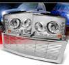 Sonar® 1 pc LED Crystal Headlights - 00-06 Chevy Tahoe (Horizontal Grill Included)