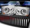 Sonar® 1 pc LED Crystal Headlights - 99-02 Chevy Silverado (Black Vertical Grill Included)