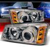 Sonar® Halo Projector Headlights - 03-06 Chevy Avalanche w/o Body Cladding