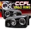 Sonar® CCFL Halo Projector Headlights (Black) - 06-10 Dodge Charger