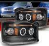 Sonar® Halo Projector Headlights (Black) - 05-07 Dodge Dakota