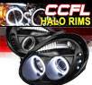 Sonar® LED CCFL Halo Projector Headlights (Black) - 03-05 Dodge Neon