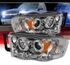 Sonar® LED Halo Projector Headlights (Chrome) - 03-05 Dodge Ram Pickup