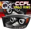 Sonar® LED CCFL Halo Projector Headlights (Black) - 06-08 Dodge Ram Pickup