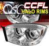 Sonar® LED CCFL Halo Projector Headlights - 06-08 Dodge Ram Pickup