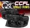 Sonar® LED CCFL Halo Projector Headlights (Smoke) - 04-08 Ford F150 F-150 w/ Amber Reflector
