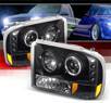Sonar® Halo Projector Headlights (Black) - 99-04 Ford F-250 F250 Super Duty (Gen. 2 Style)