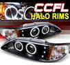 Sonar® CCFL Halo Projector Headlights (Black) - 94-98 Ford Mustang