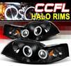 Sonar® CCFL Halo Projector Headlights (Black) - 99-04 Ford Mustang