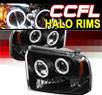 Sonar® LED CCFL Halo Projector Headlights (Black) - 05-07 Ford F-350 F350
