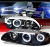 Sonar® Halo Projector Headlights (Black) - 92-95 Honda Civic 2/3dr w/ Amber Reflector.