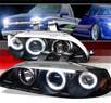 Sonar® Halo Projector Headlights (Black) - 92-95 Honda Civic 4dr w/ Amber Reflector.