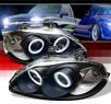 Sonar® Halo Projector Headlights (Black) - 96-98 Honda Civic w/ Amber Reflector