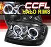 Sonar® LED CCFL Halo Projector Headlights (Smoke) - 99-04 Jeep Grand Cherokee