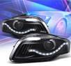 KS® DRL LED Projector Headlights (Black) - 06-08 Audi S4 (w/o Stock HID)