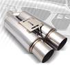 TD® Universal Muffler - Dual Canister Polish Tip w/ Silencers