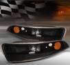 TD® Front Bumper Signal Lights (JDM Black) - 93-02 Chevy Camaro w/ Amber Reflector