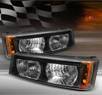 TD® LED Front Bumper Signal Lights (JDM Black) - 03-06 Chevy Silverado w/ Amber Reflector