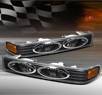 TD® Front Bumper Signal Lights (JDM Black) - 98-04 Chevy S10 S-10 Blazer w/ Amber Reflector