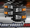TD® Crystal Headlights (Black) - 14-15 Chevy Silverado 1500 (w/o HD Model)