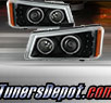 TD® LED Halo Projector Headlights (Black) - 02-06 Chevy Avalanche (Exc. Body Cladding)