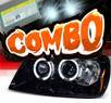 HID Xenon + SPEC-D® Halo LED Projector Headlights (Glossy Black) - 99-04 Jeep Grand Cherokee