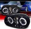 SPEC-D® Halo LED Projector Headlights (Glossy Black) - 99-03 VW Volkswagen Golf
