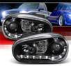 SPEC-D® DRL LED Projector Headlights (Black) - 99-05 VW Volkswagen Golf IV