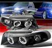 SPEC-D® Halo Projector Headlights (Black) - 96-99 Audi A4 with 2 piece headlight