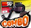 K&N® Air Filter + CPT® Cold Air Intake System (Black) - 01-05 Honda Civic EX 1.7L 4cyl (MT)