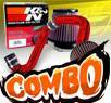 K&N® Air Filter + CPT® Cold Air Intake System (Red) - 01-05 Honda Civic EX 1.7L 4cyl (MT)